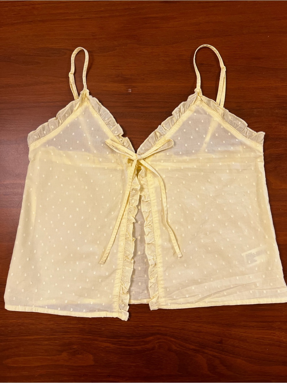 Colsie Yellow Ruffle Tie-Front Pajama Set - Picture 6 of 9